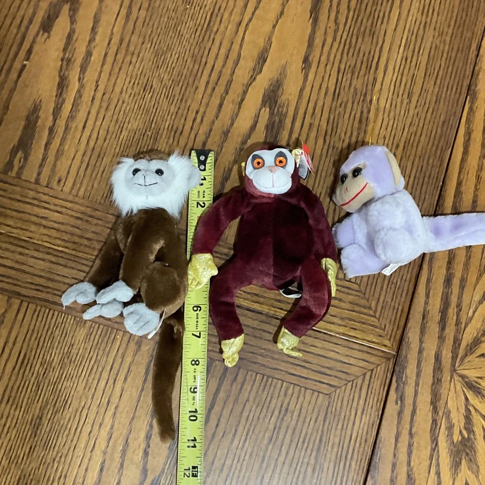Ty Monkey Beanie Babies: Zodiac Monkey & Jungle + Lavender Rhode Island Ornament